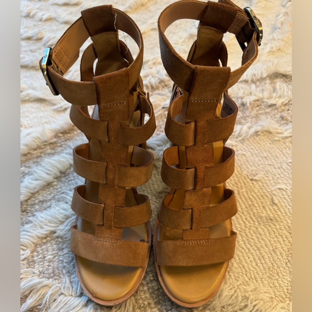 Ugg leather heeled sandals
